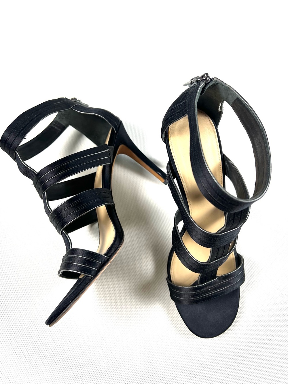 Via Spiga Black Silk Stilettos Size 9M